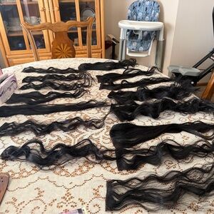 Black Hair Extensions real Indian temple hair wefts !